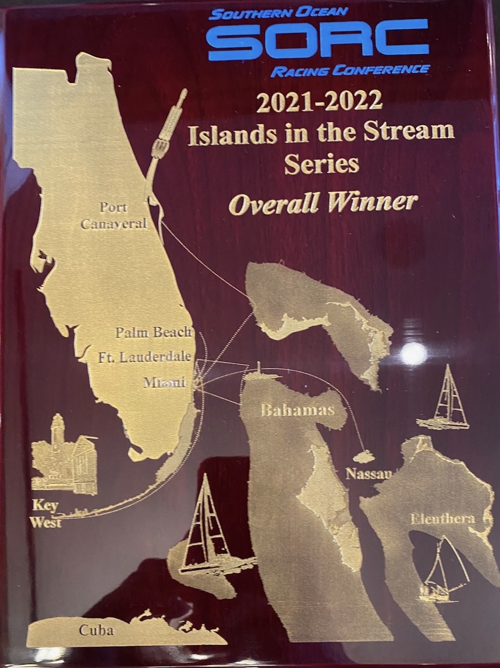 SORC series award with race routes